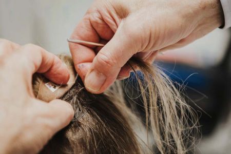 Haarvorbereitung zur Fixierung