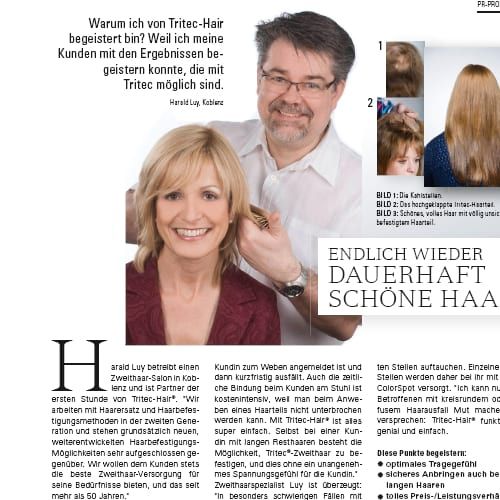 Tritec-Hair Presseartikel Überzeugter Zweithaar-Salon Besitzer Harald Luy