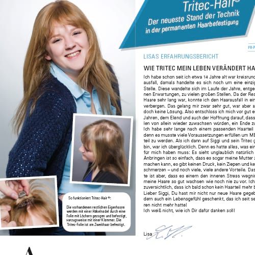 Tritec-Hair Presseartikel Erfahrungsbericht Lisa
